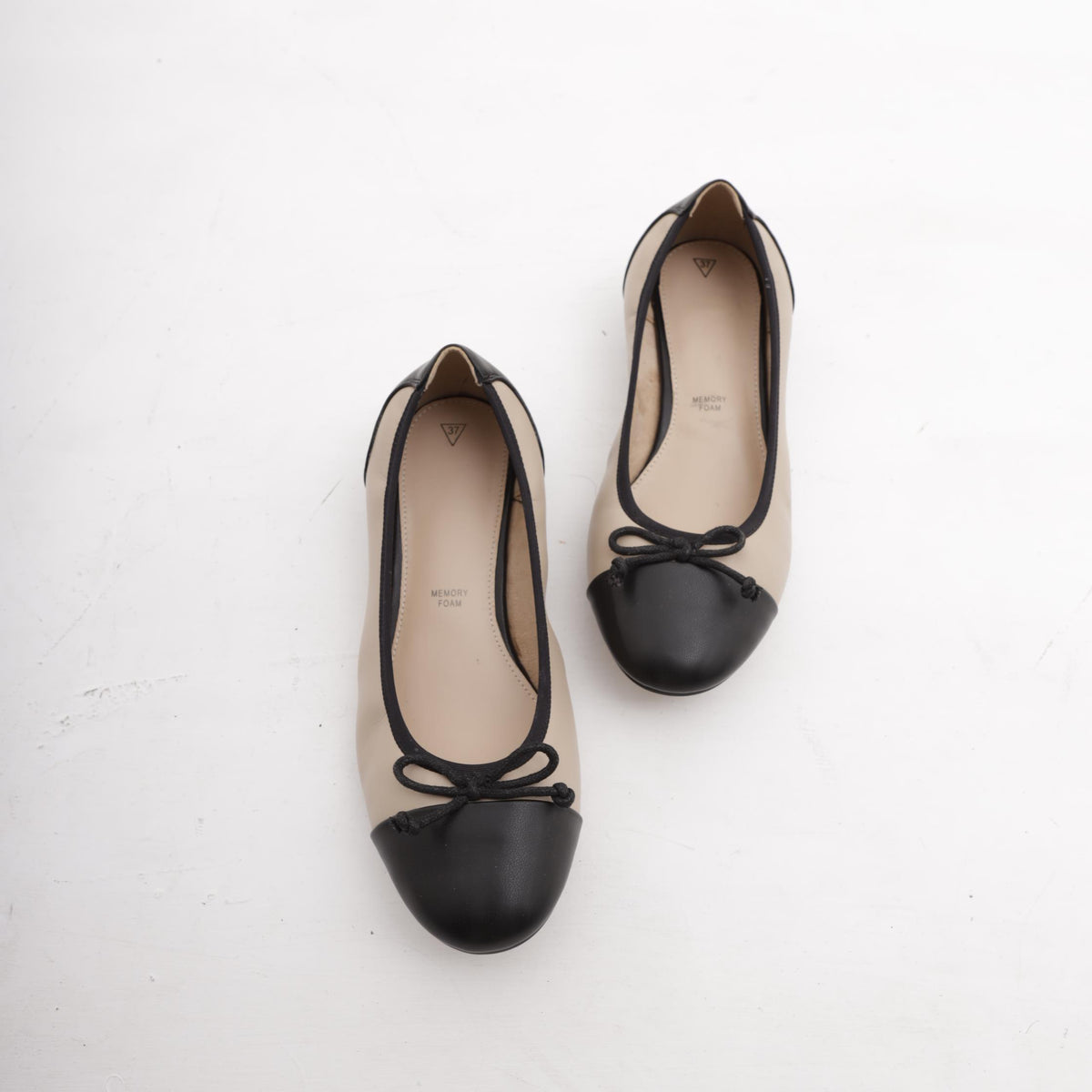 DECOLLETE' BALLERINA BICOLORE TORTORA 
