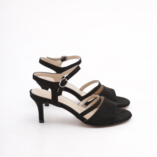 SANDALO DOPPIA FASCIA CON TACCO NERO 