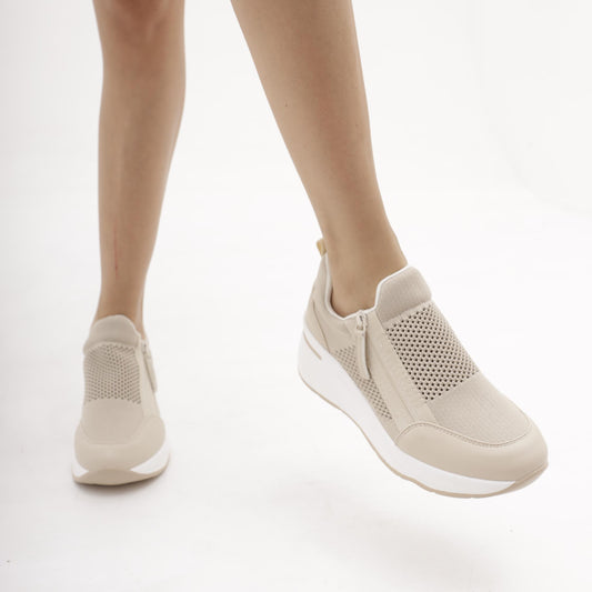 SNEAKERS RETE BEIGE<BR/> 