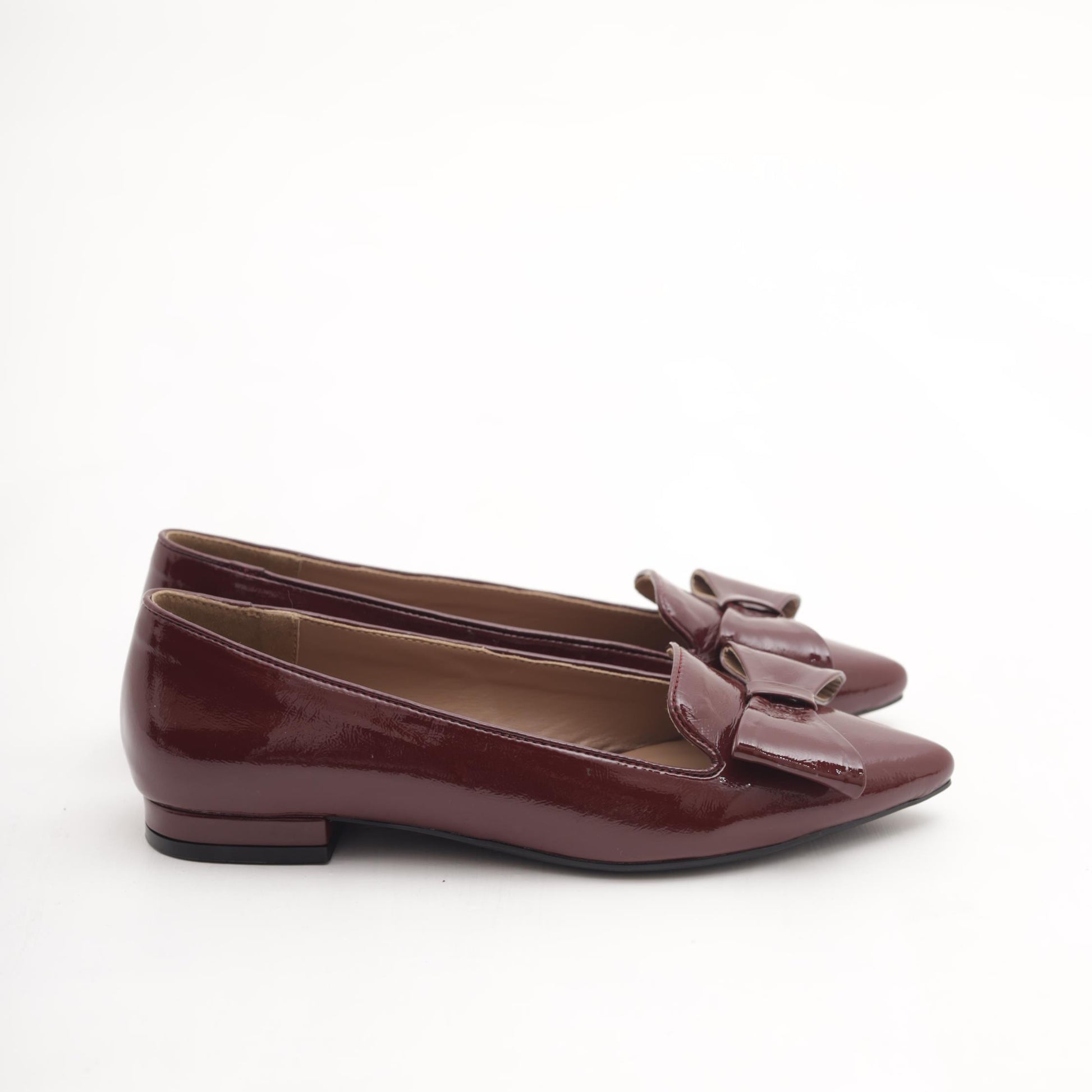 DECOLLETE FLAT FIOCCO BORDEAUX 