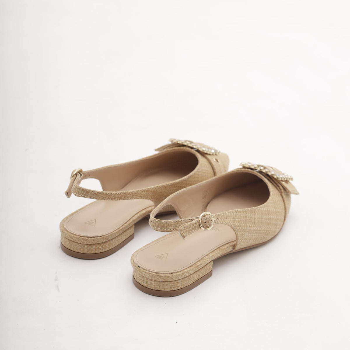 SLINGBACK CANVAS CON FIBBIA NATURALE 