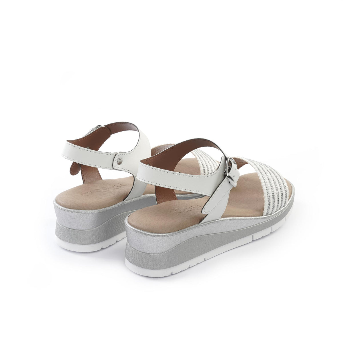 SANDALO ZEPPA FASCIA CORTECCIA ARGENTO<BR/><BR/> 