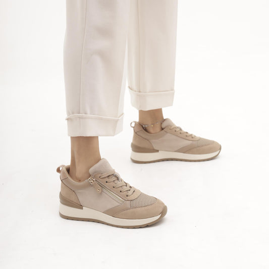 SNEAKERS ZIP TAUPE 