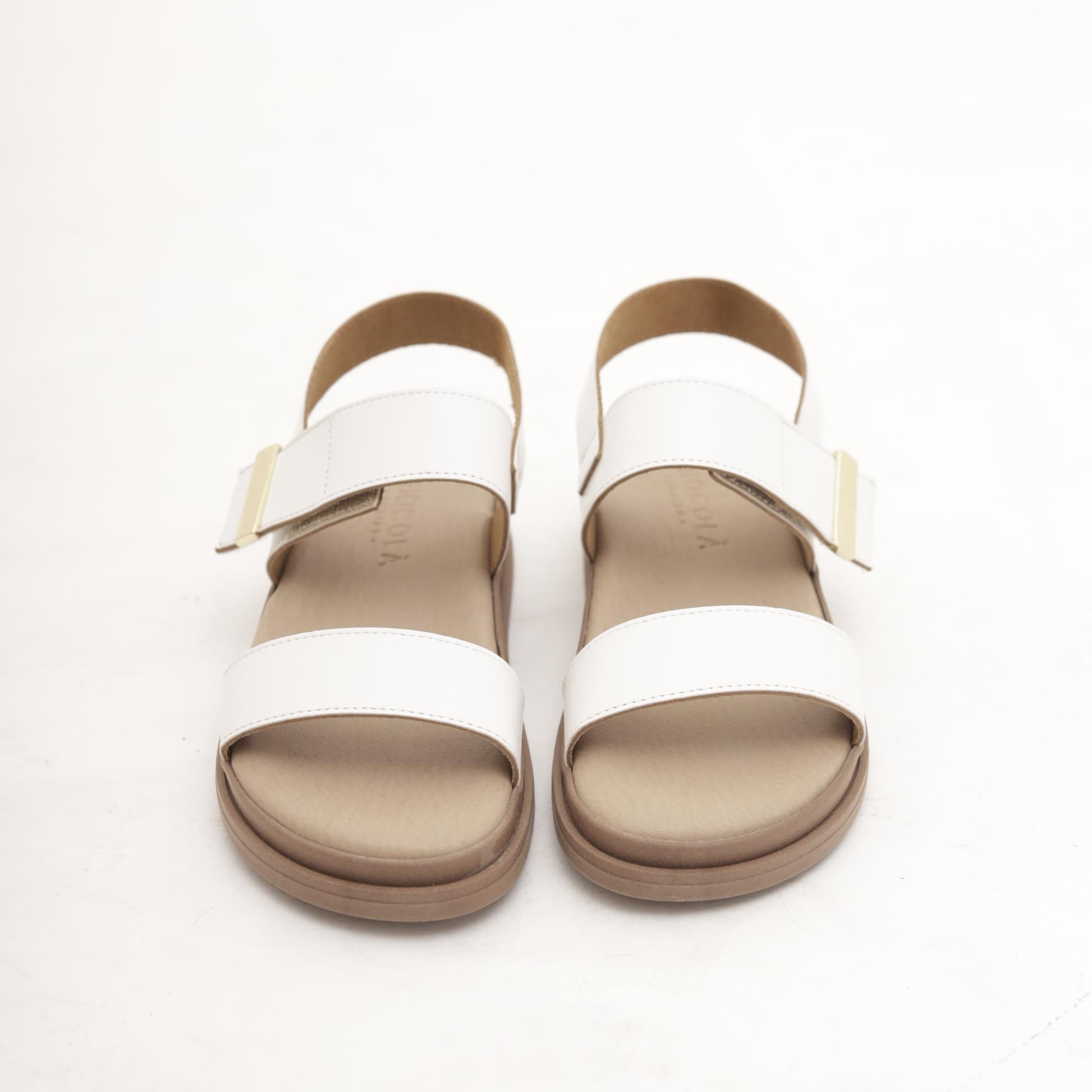 SANDALO VELCRO VERA PELLE BIANCO 