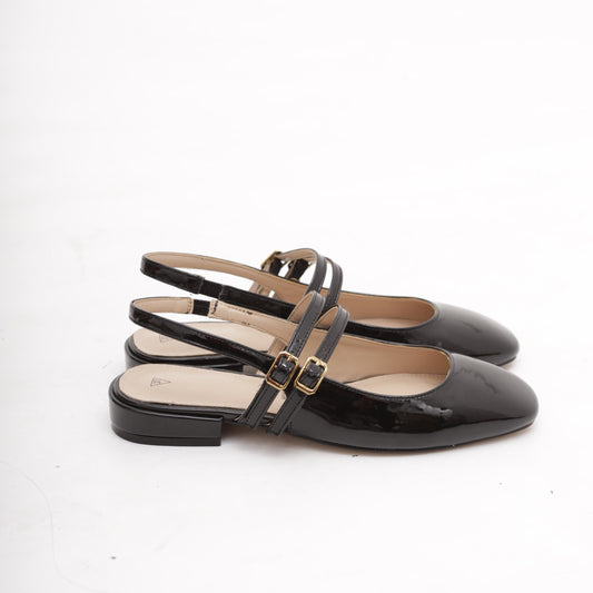 SLINGBACK FLAT NERO 