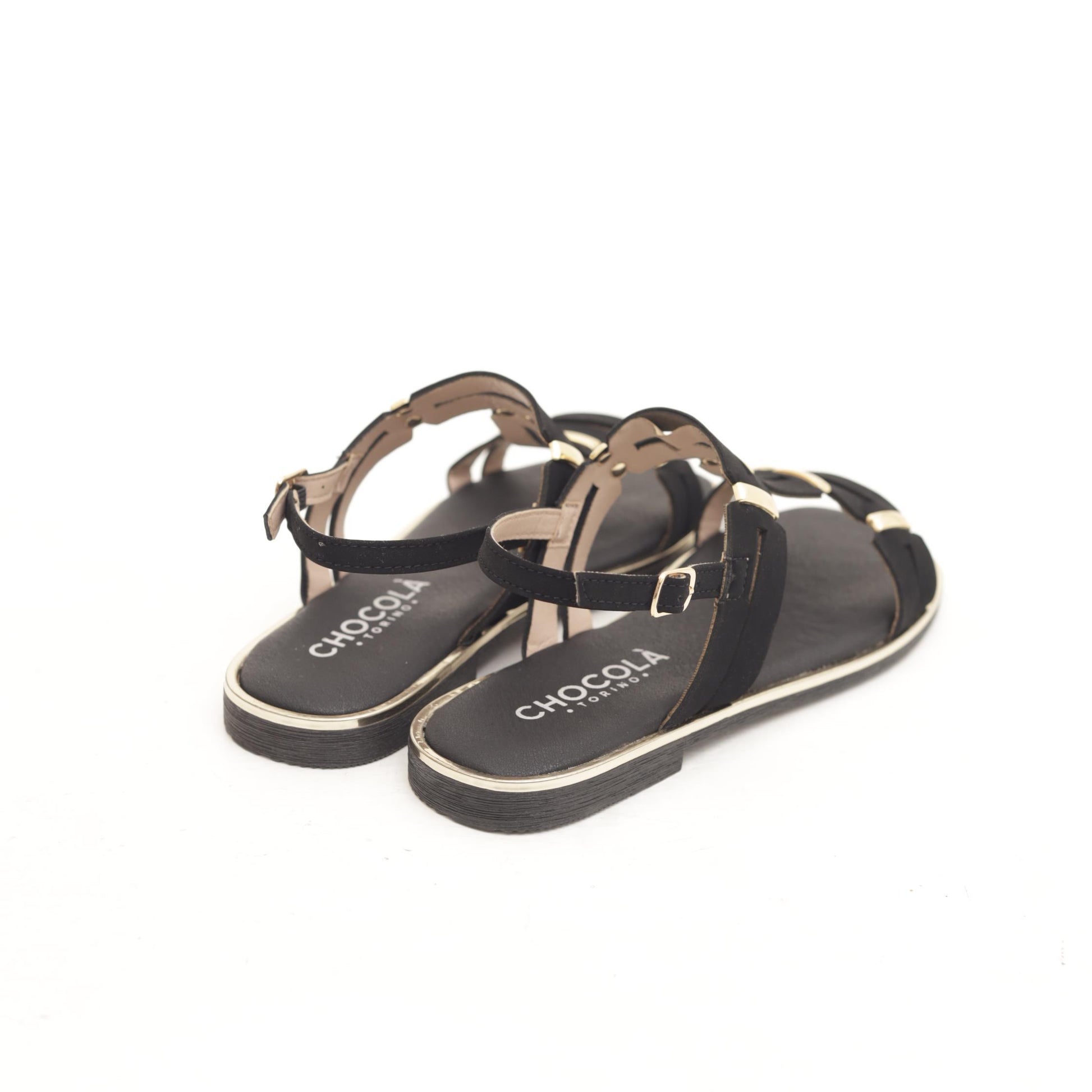 SANDALO FLAT GEOMETRIE NERO 