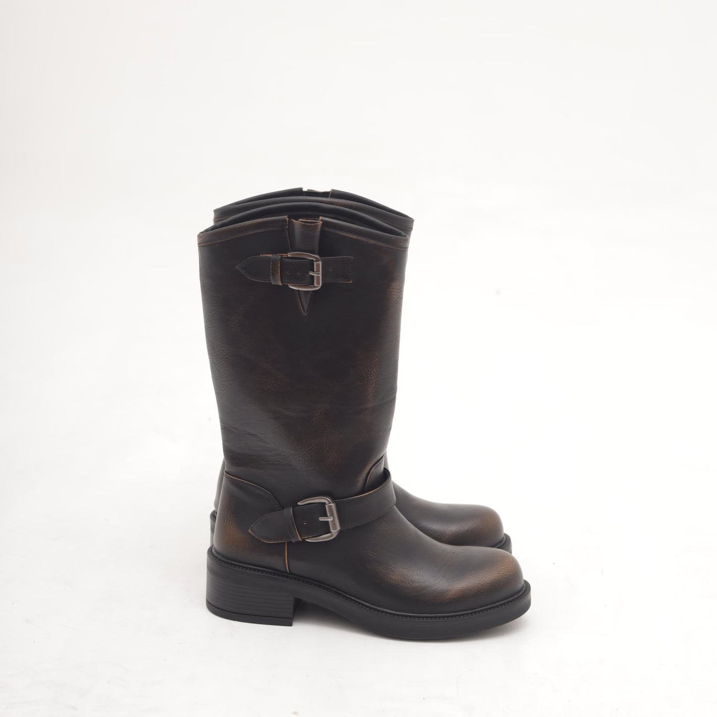 STIVALE BIKER ALTO MARRONE 