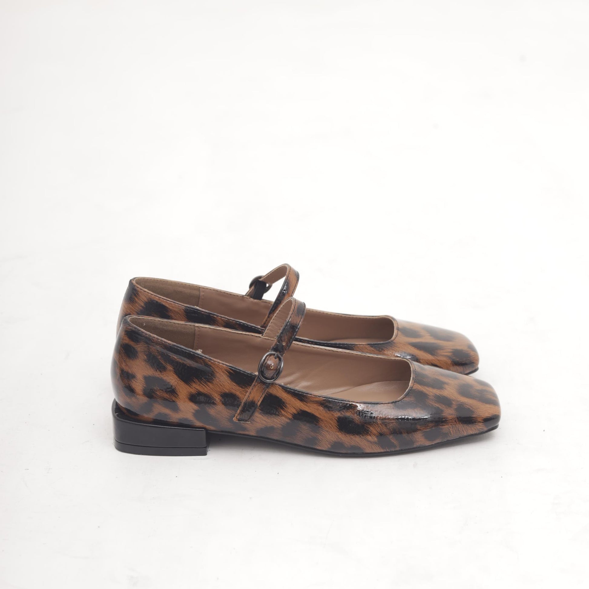 MARY JANE FLAT QUADRATA LEOPARDO MP2734-2VELE CHOCOLA