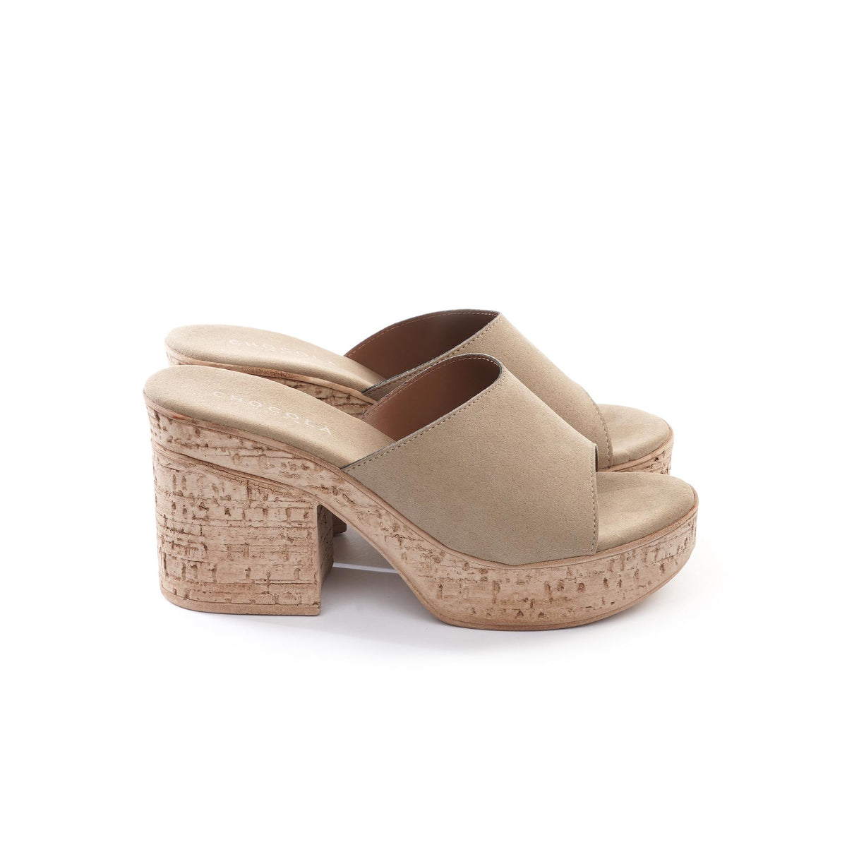 MULE TACCO SUGHERO BEIGE<BR/> 