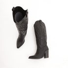 STIVALE TEXANO TACCO ALTO NERO 