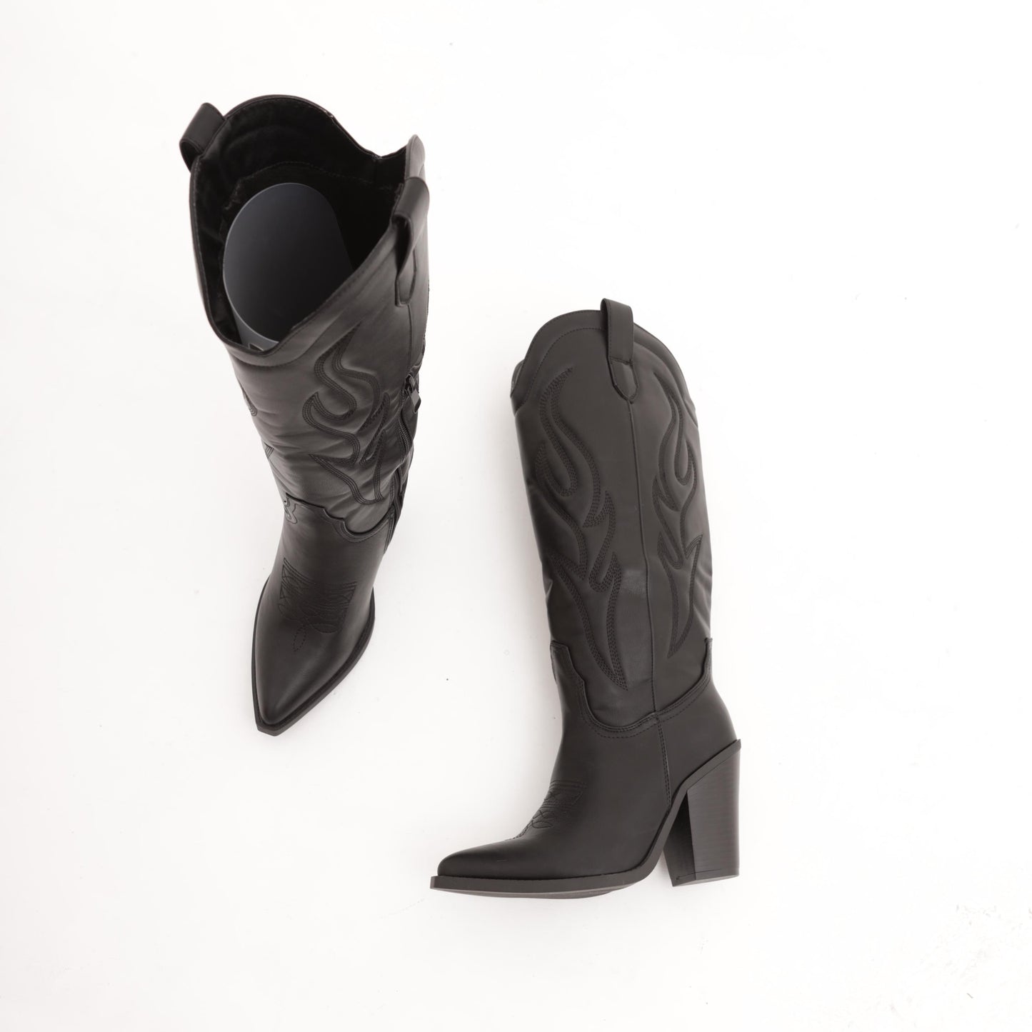 STIVALE TEXANO TACCO ALTO NERO 