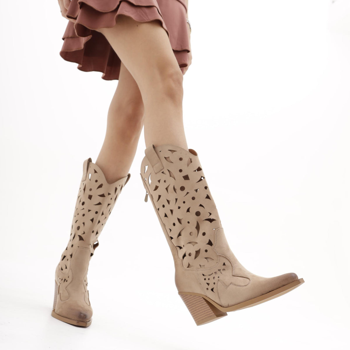 TEXANO ALTO TRAFORATO CHOCOLA' TORTORA<BR/> 