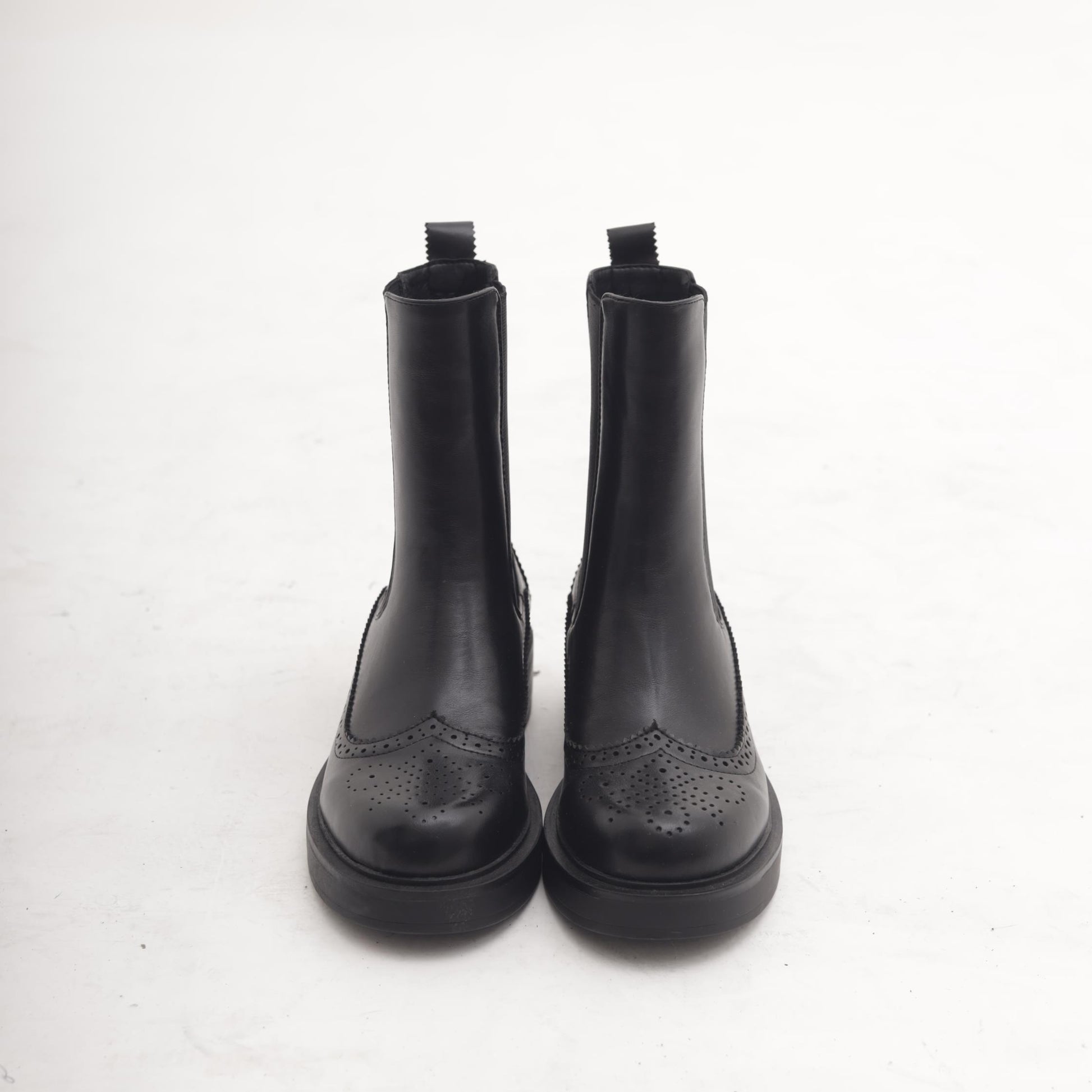 STIVALETTO CHELSEA BROGUE NERO 