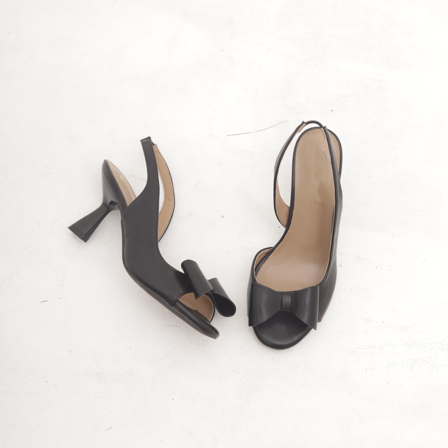 SLINGBACK SPUNTATA FIOCCO NERO 