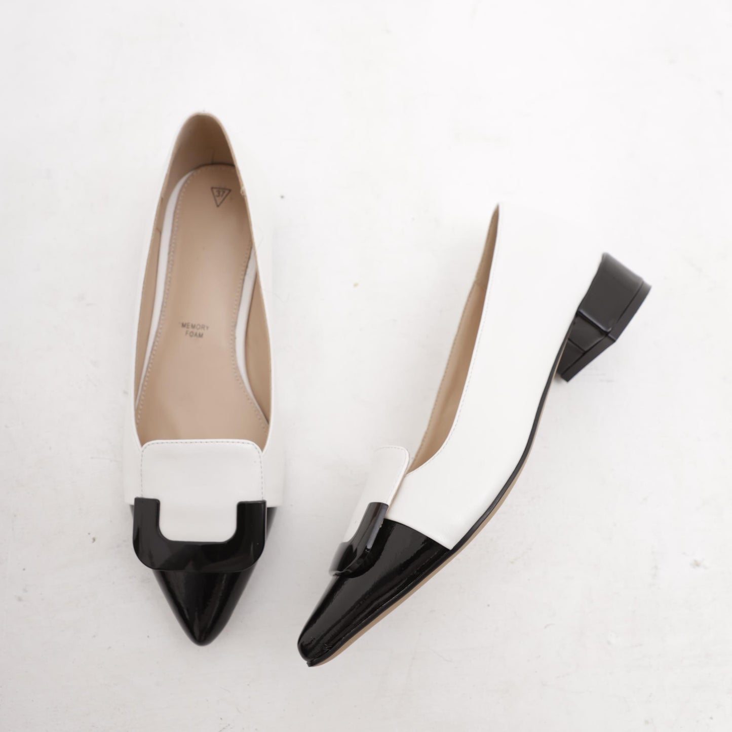 DECOLLETE' BASSA BICOLORE BIANCO 