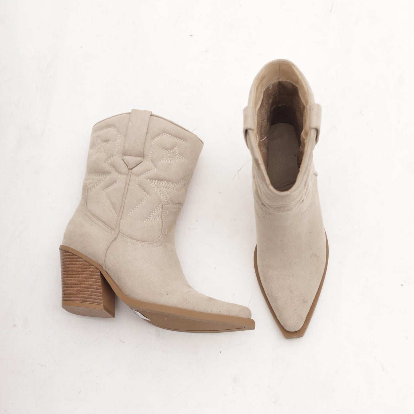 STIVALETTO TEXANO RICAMO STARS TORTORA 