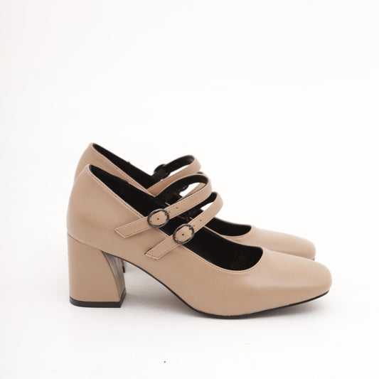 MARY JANE ALTA 2 CINTURINI NUDE MP7007-1PUNU CHOCOLA