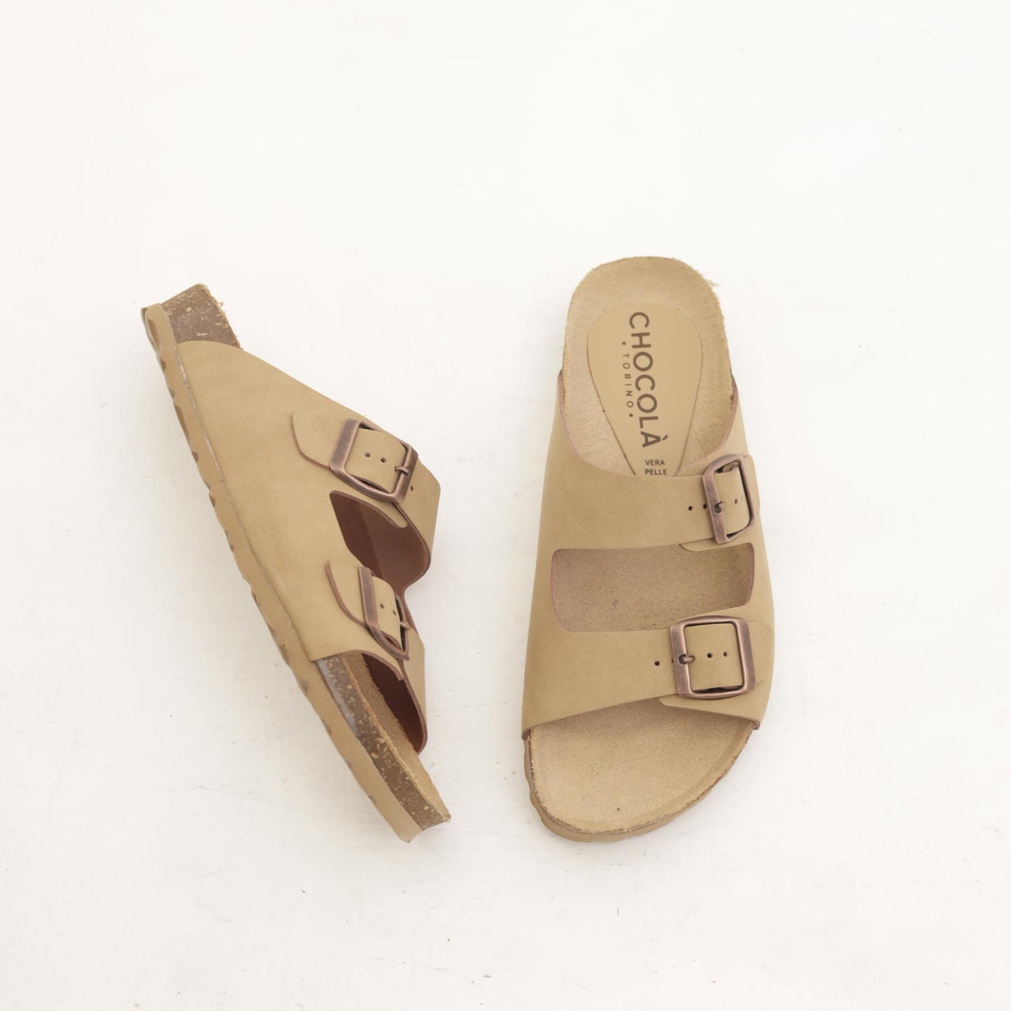 SANDALO BIO DOPPIA FASCIA BEIGE 
