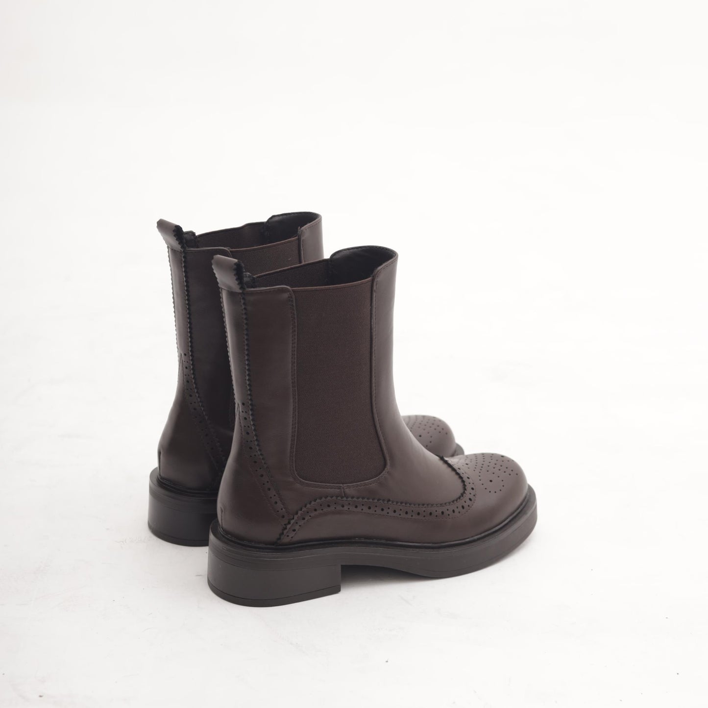 STIVALETTO CHELSEA BROGUE TESTA DI MORO 