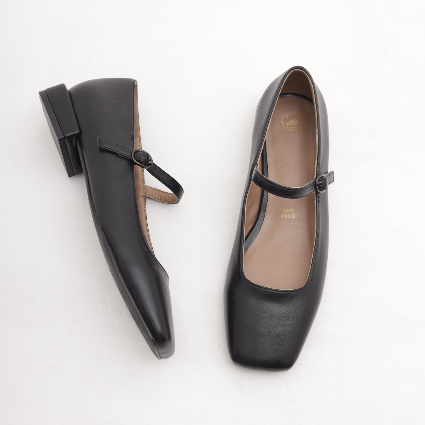 MARY JANE FLAT QUADRATA NERO MP2734-2PUNE CHOCOLA