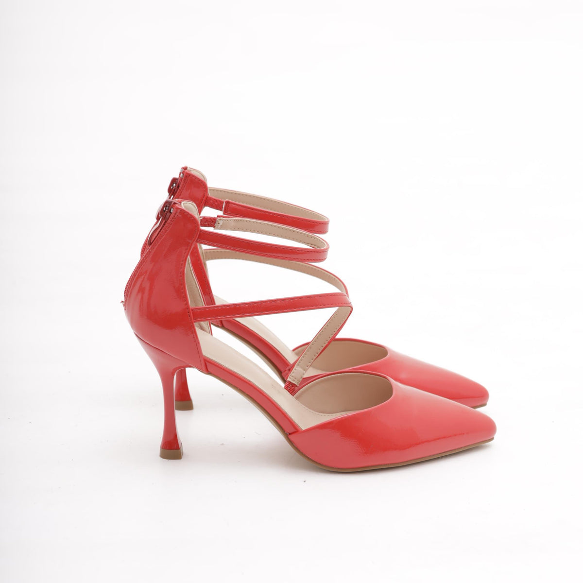 DECOLLETE' D'ORSAY CINTURINO ROSSO 