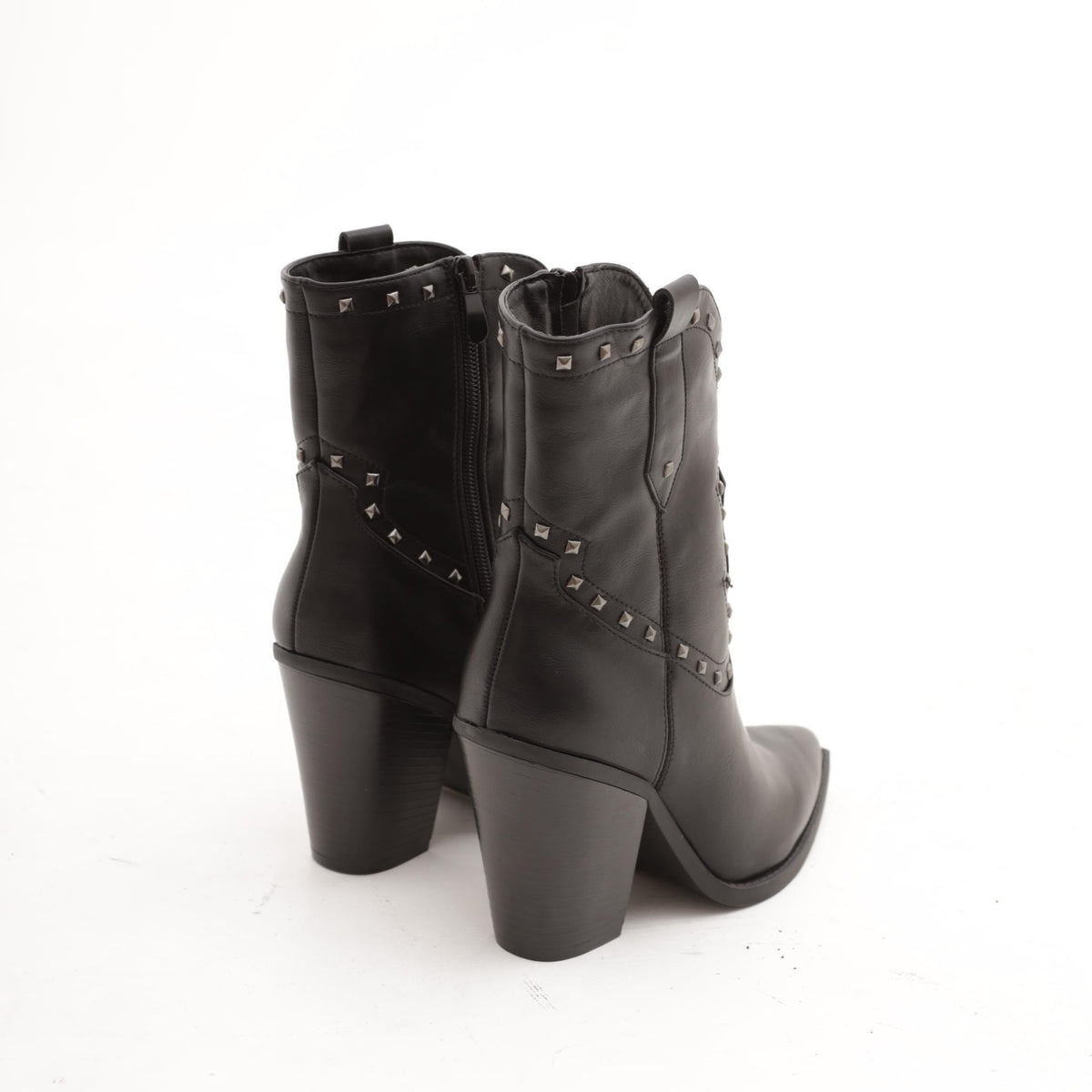 STIVALETTO CAMPEROS BORCHIE NERO 
