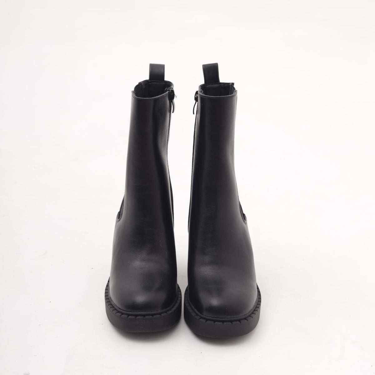 STIVALETTO ELASTICO ZIP TACCO NERO 