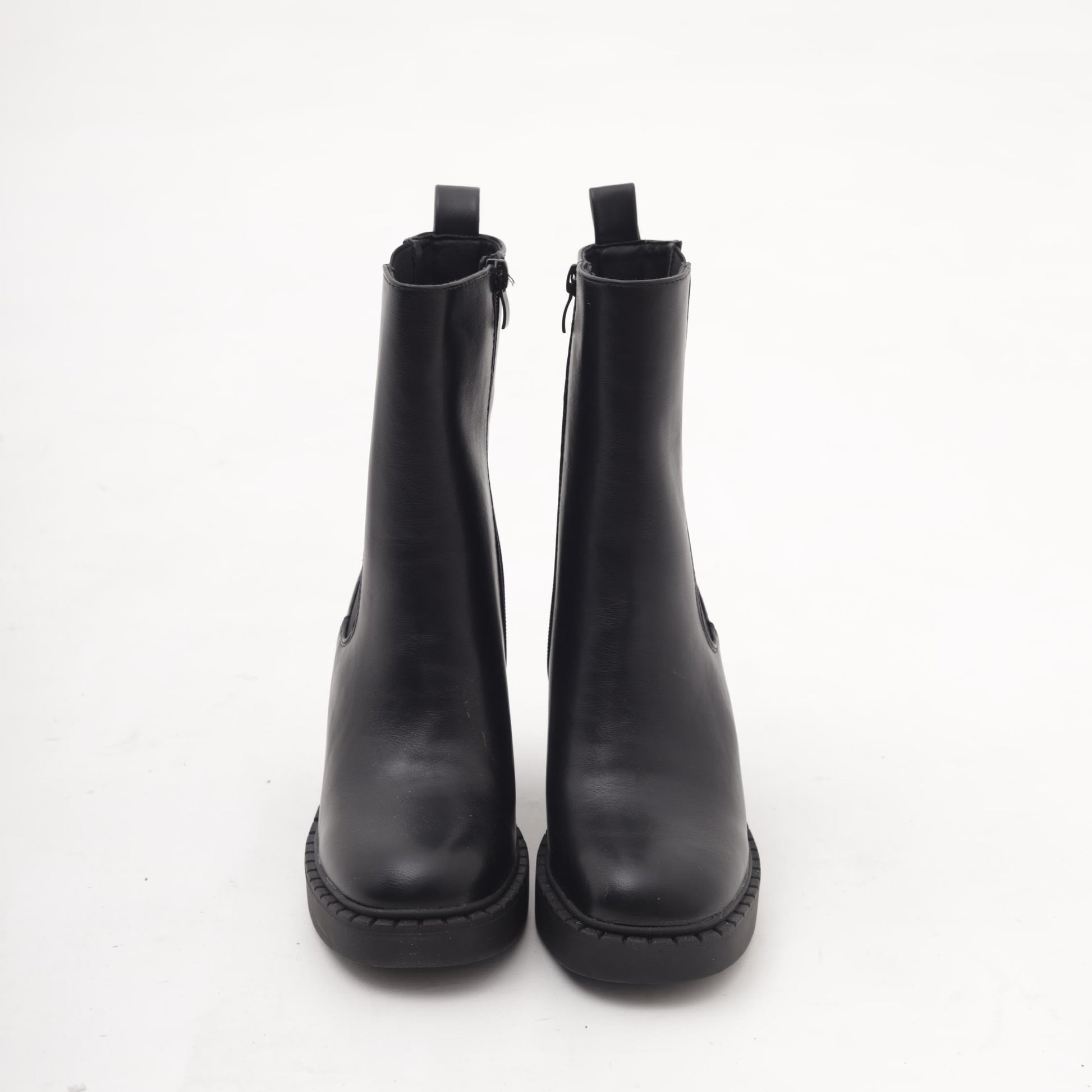 STIVALETTO ELASTICO ZIP TACCO NERO 