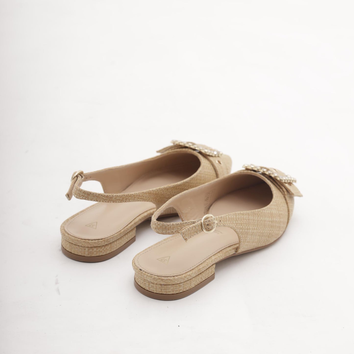 SLINGBACK CANVAS CON FIBBIA NATURALE 