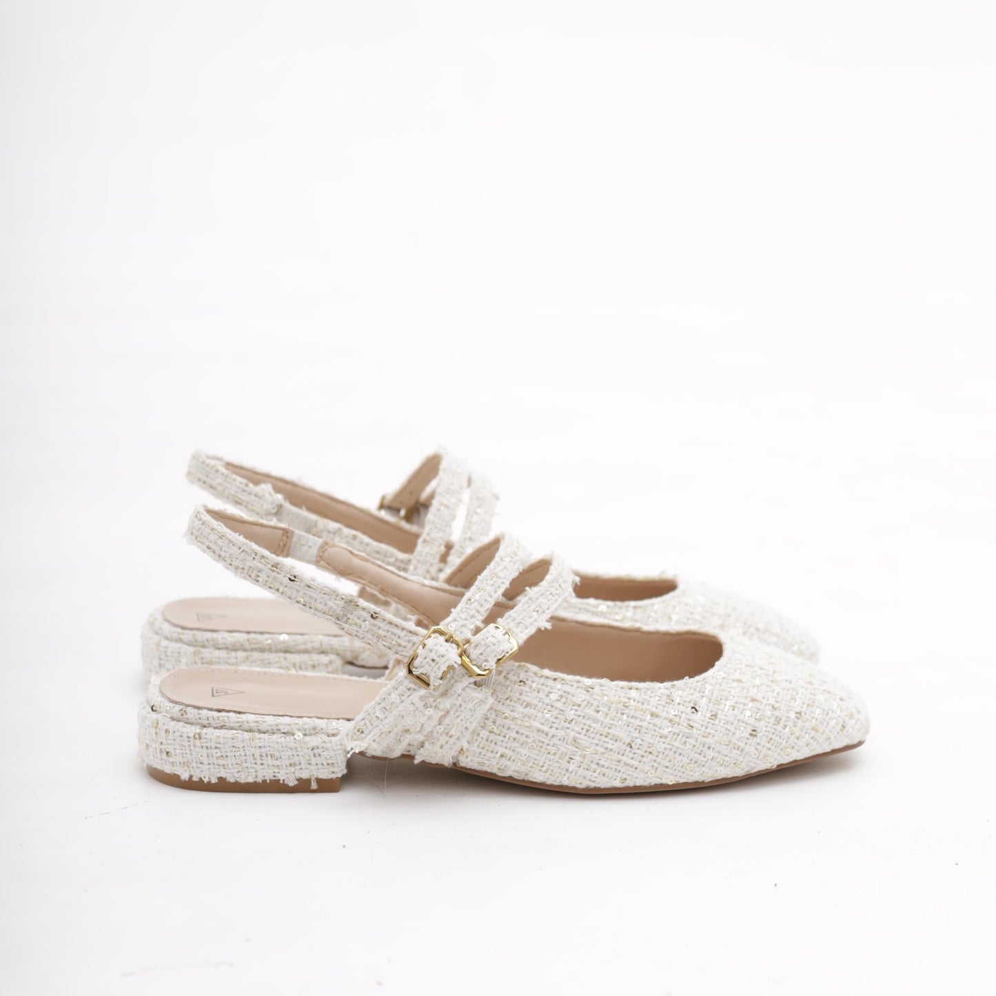 SLINGBACK FLAT TWEED PANNA 