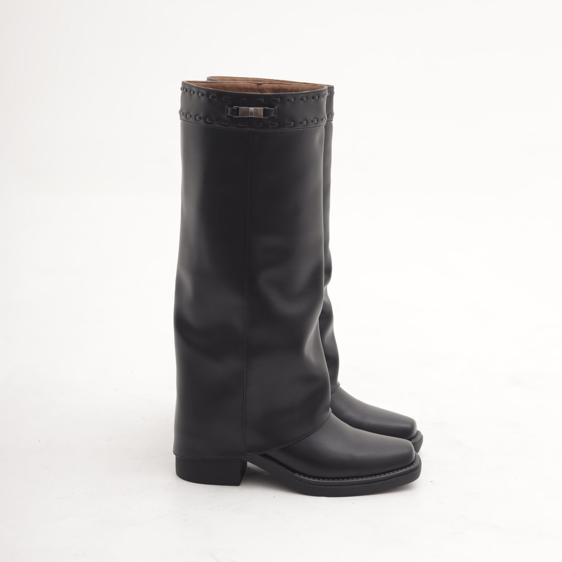 STIVALE TEXANO RISVOLTATO NERO MP2741-3PUNE CHOCOLA