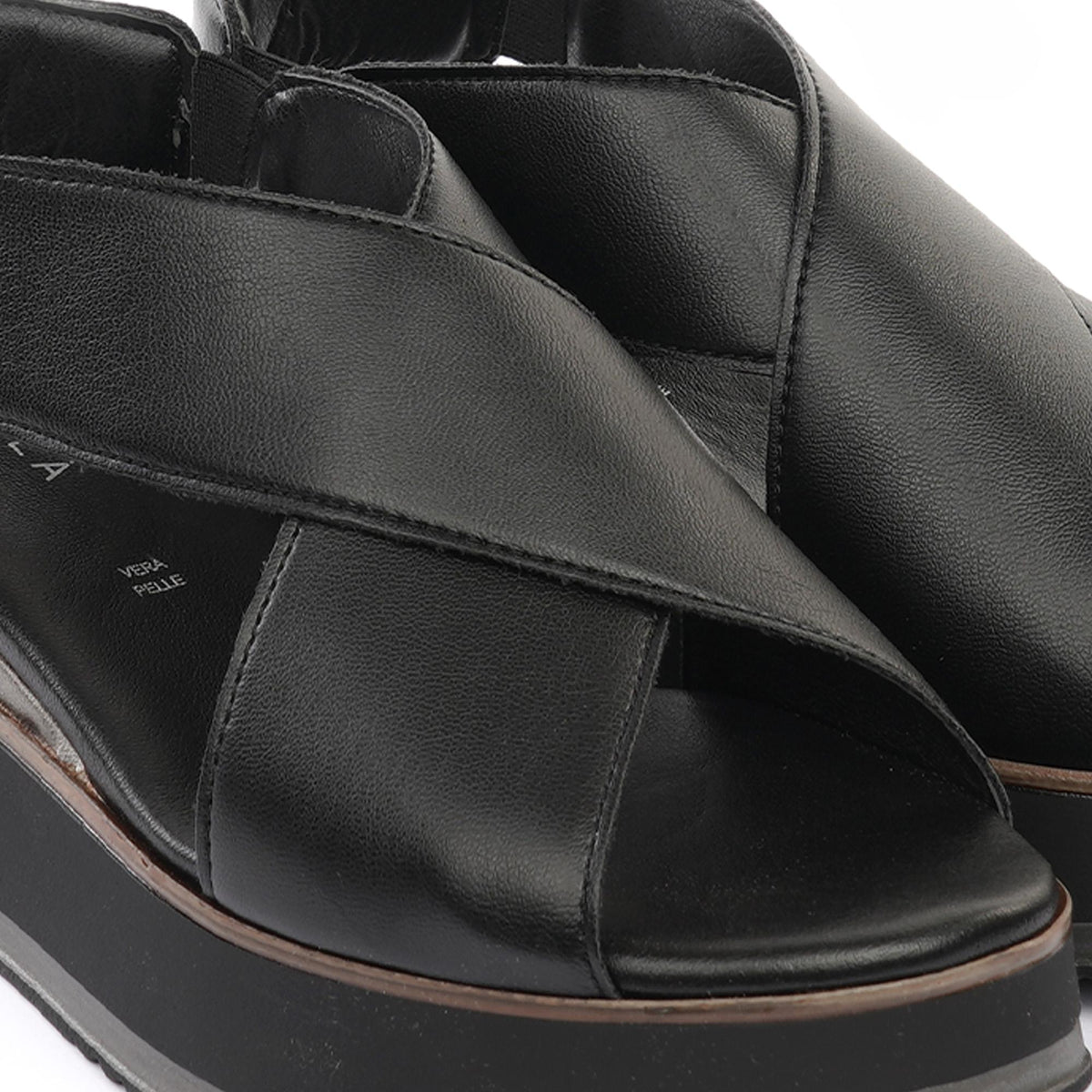 SANDALO ZEPPA INCROCIO NERO<BR/> 