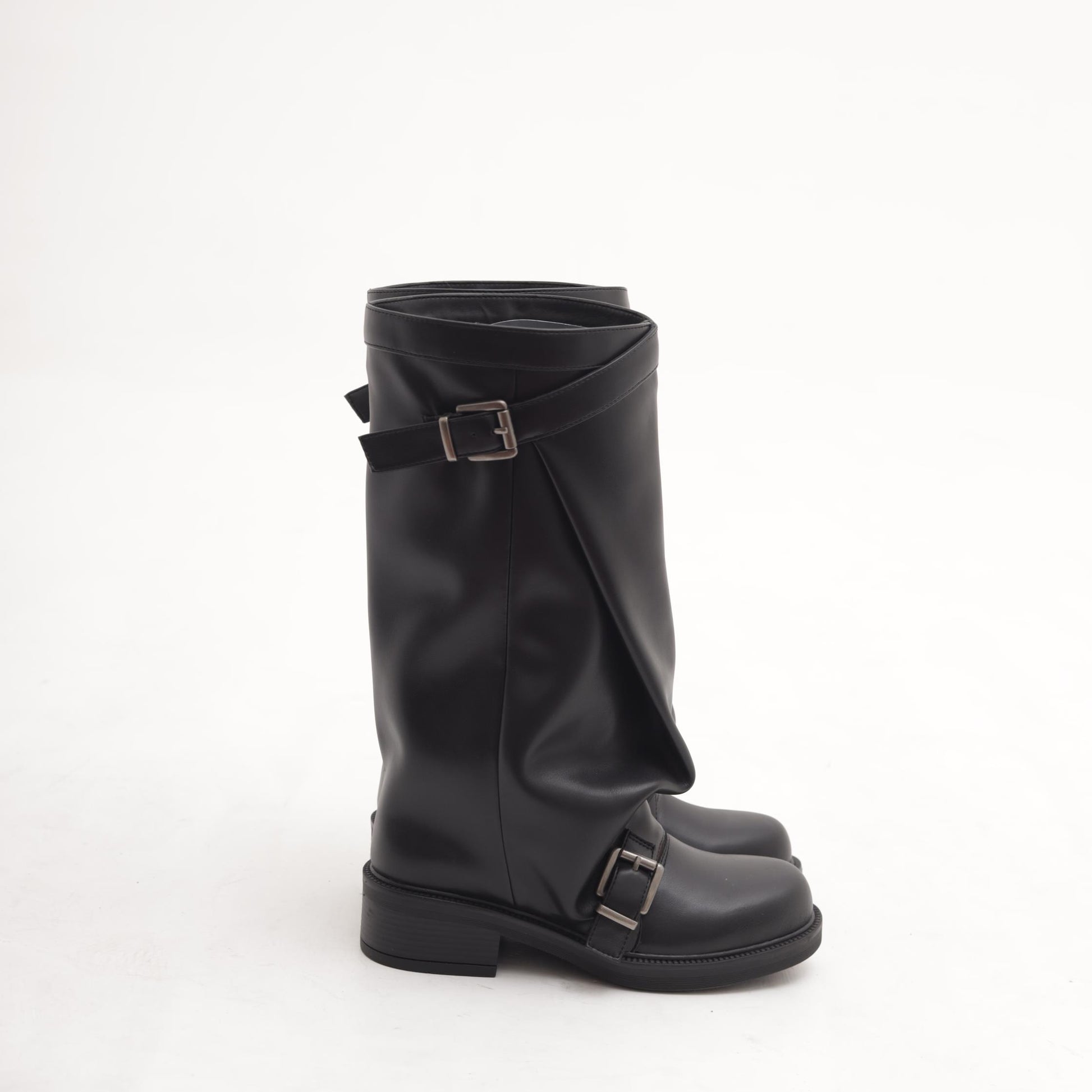 STIVALE OVERSIZE FIBBIE NERO 