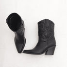 STIVALETTO TEXANO RICAMO STARS NERO 
