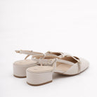 SLINGBACK BASSA CINTURINO PANNA 
