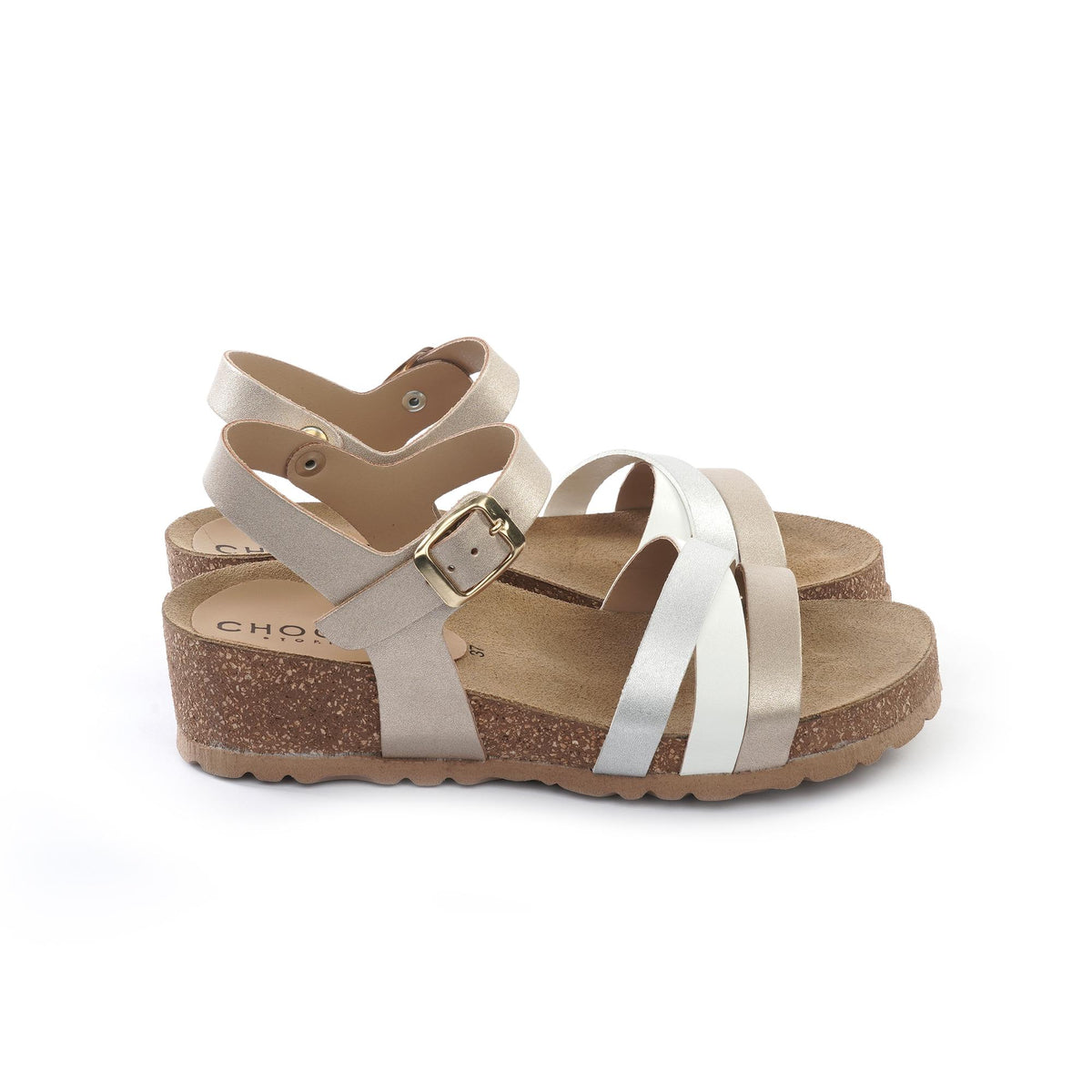 SANDALO BIO ZEPPA FASCE INCROCIATE BIANCO<BR/><BR/> 