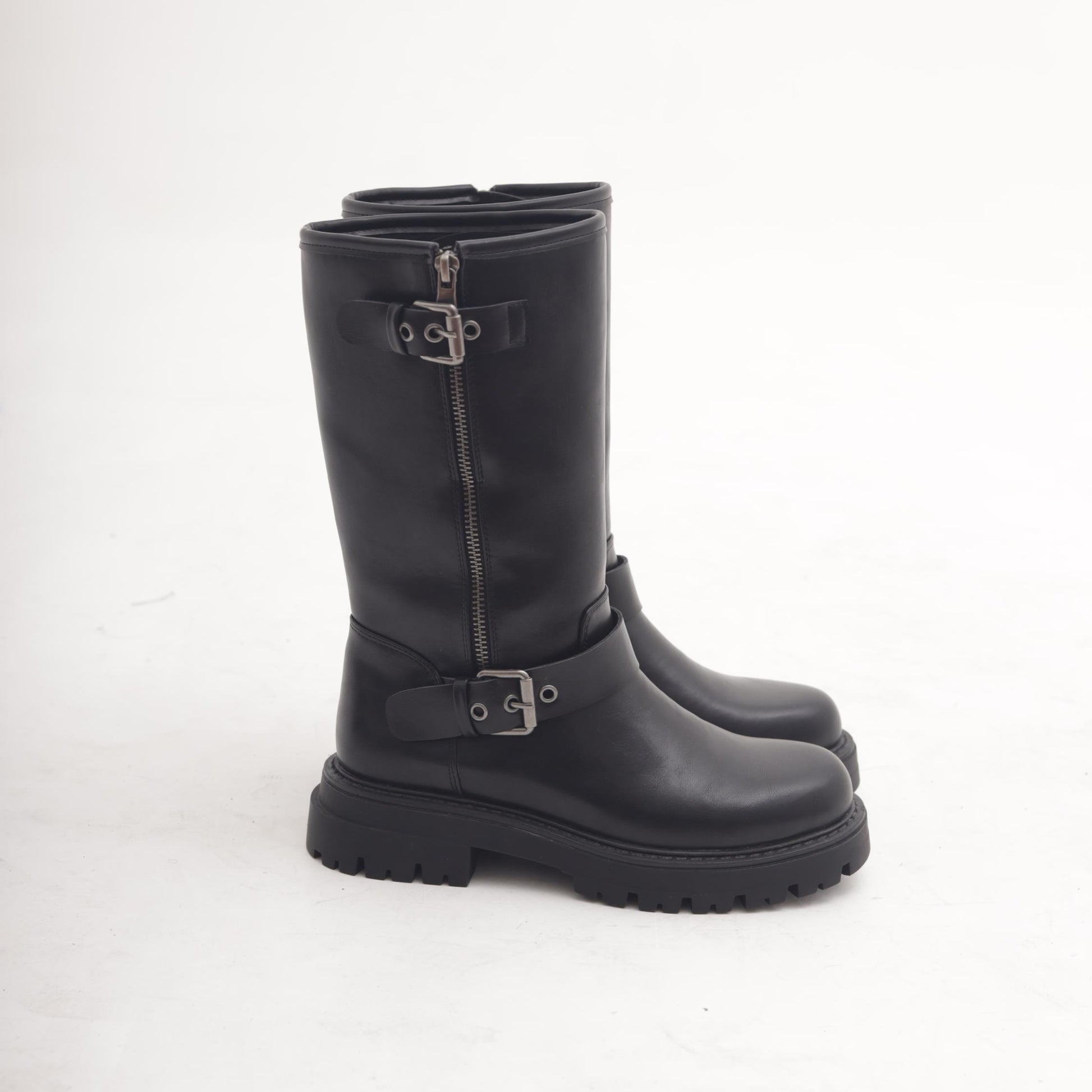 BIKER CON ZIP ESTERNA NERO 