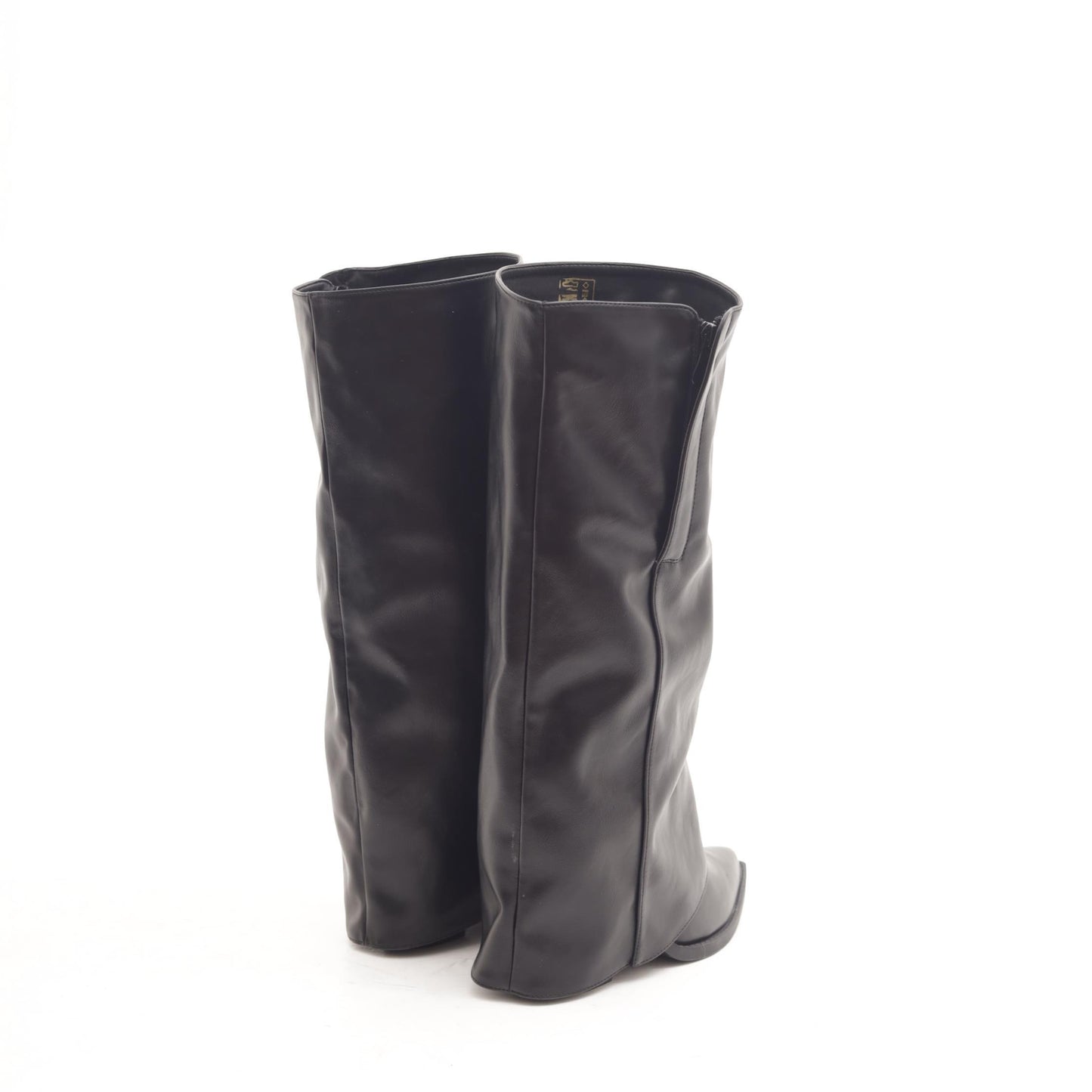 STIVALE TEXANO RISVOLTATO ZIP NERO 