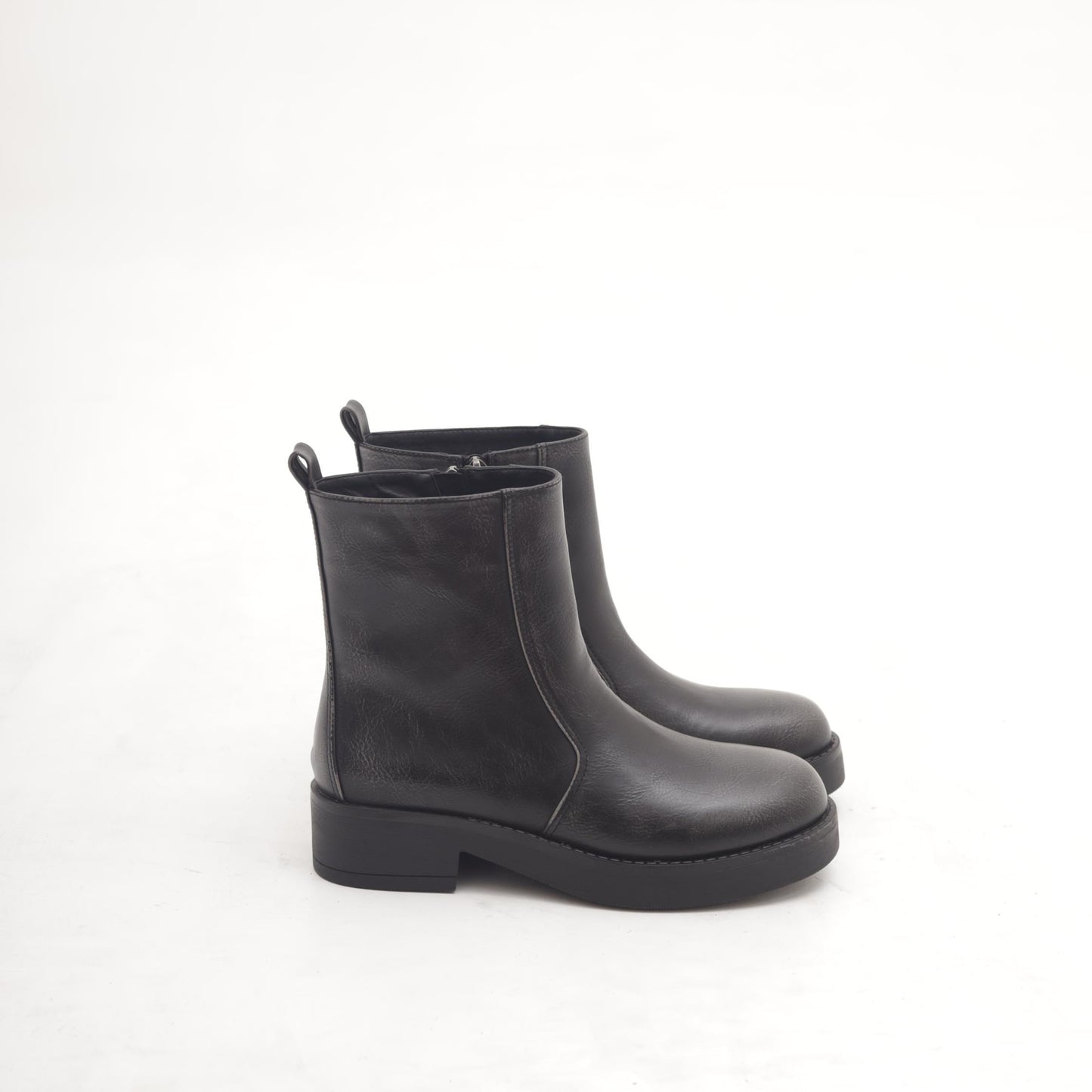 STIVALETTO BIKER BASSO LISCIO GESSO 