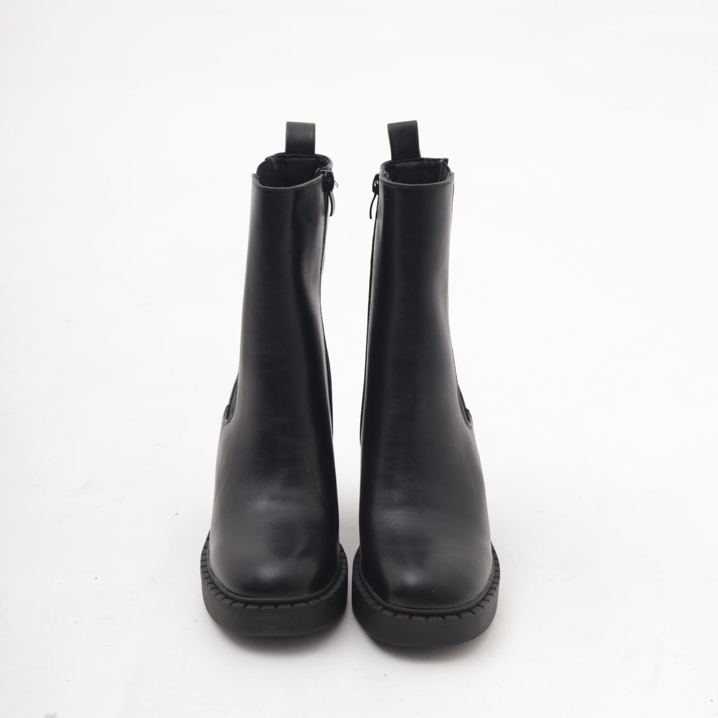 STIVALETTO ELASTICO ZIP TACCO NERO 