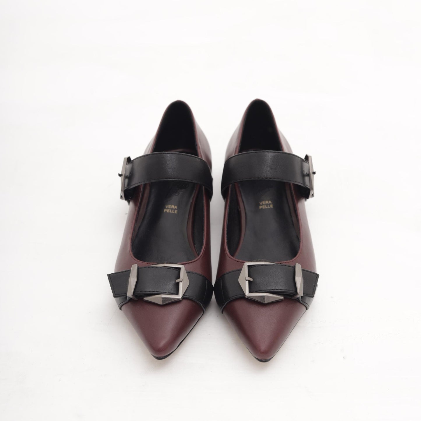 DECOLLETE FLAT FIBBIE BORDEAUX 