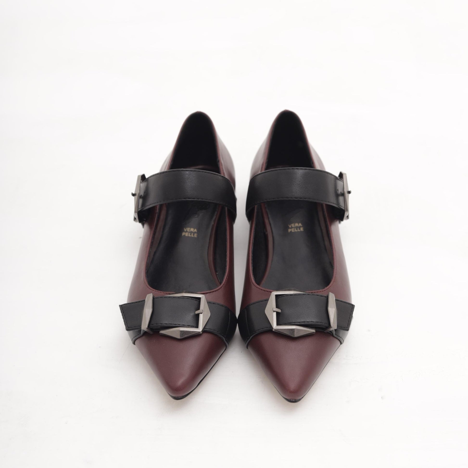 DECOLLETE FLAT FIBBIE BORDEAUX 