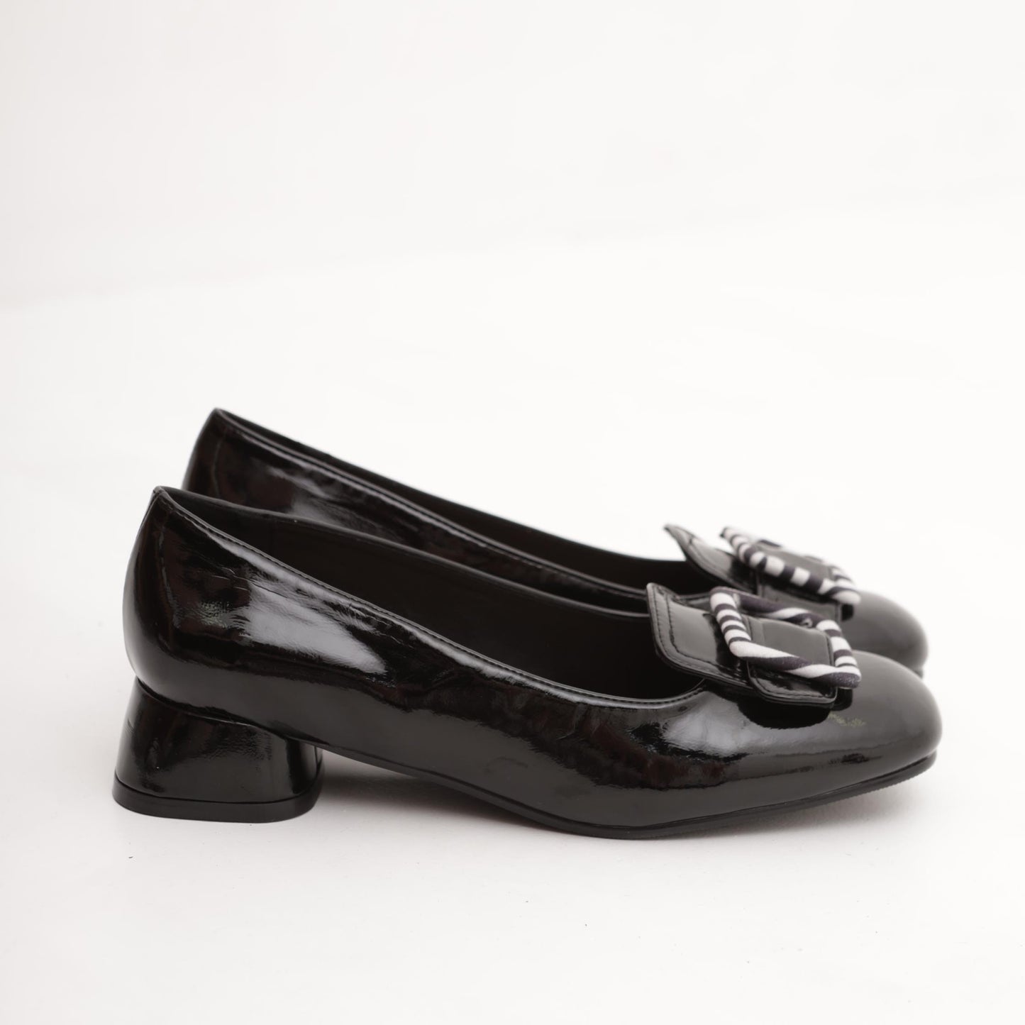 DECOLLETE' BASSA ZEBRA NERO 