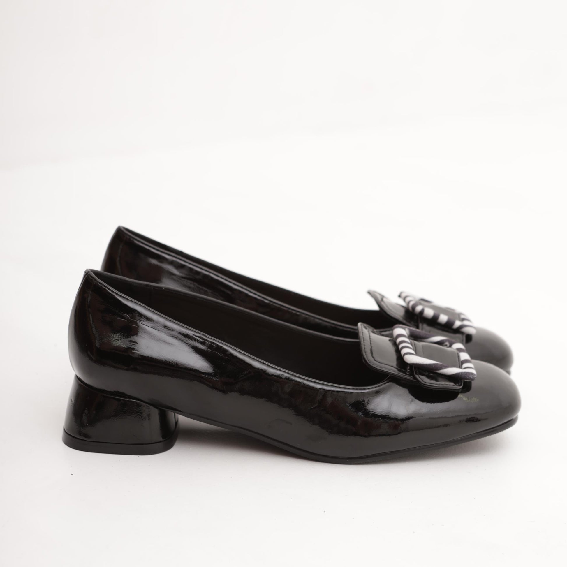 DECOLLETE' BASSA ZEBRA NERO 