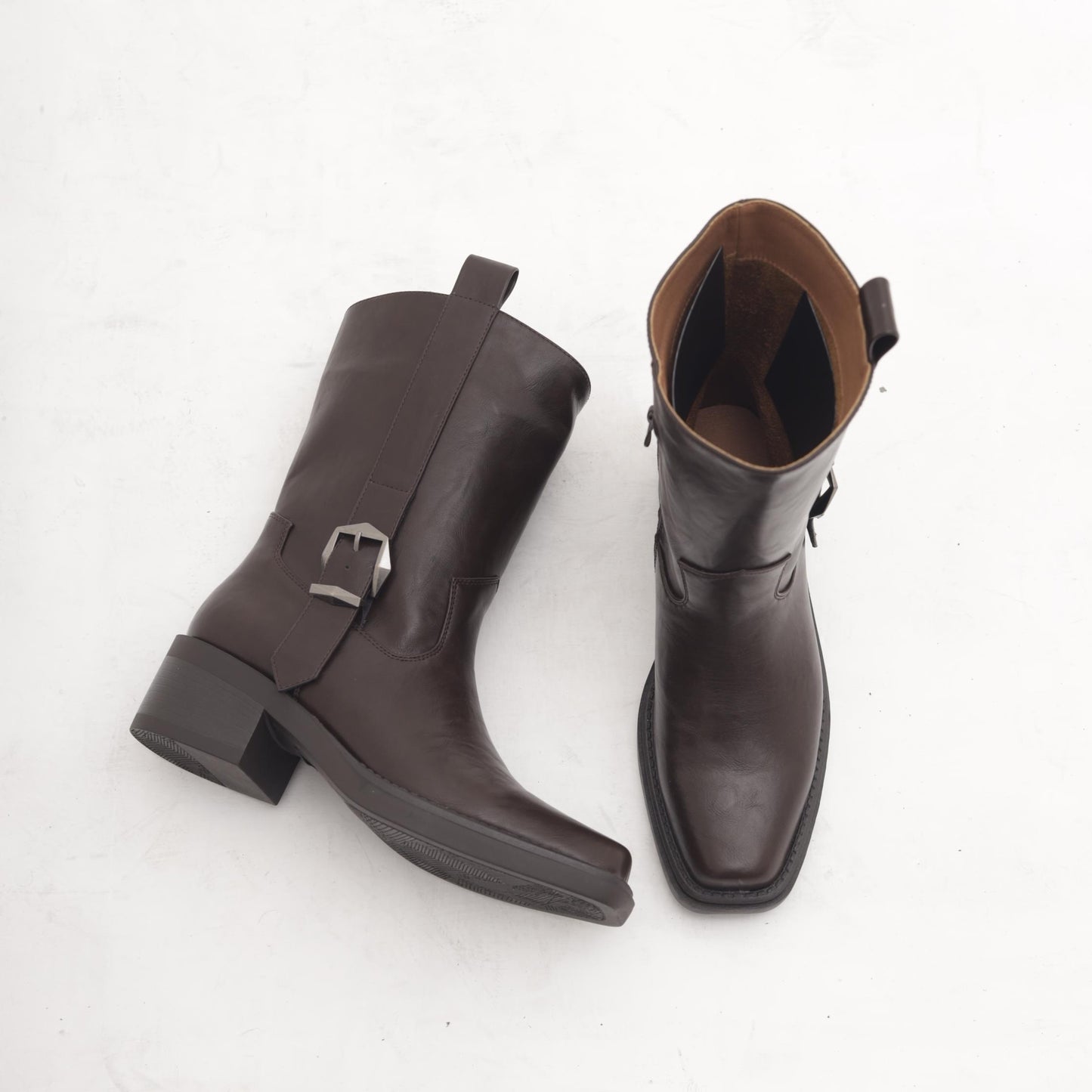 STIVALETTO TEXANO FIBBIA TESTA DI MORO MP2741-1PUTM CHOCOLA