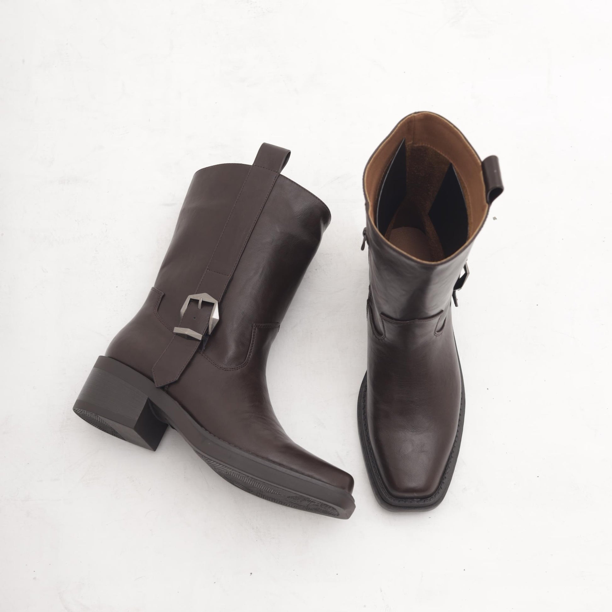 STIVALETTO TEXANO FIBBIA TESTA DI MORO MP2741-1PUTM CHOCOLA