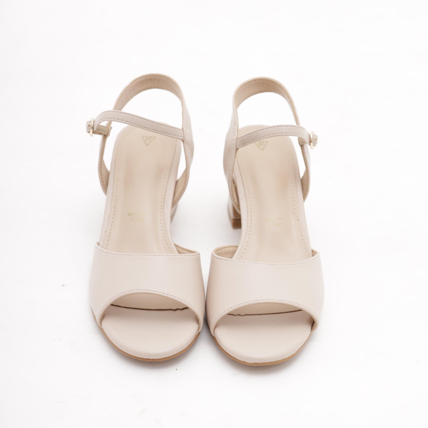 SANDALO TACCO FASCIA E CINTURINO NUDE 