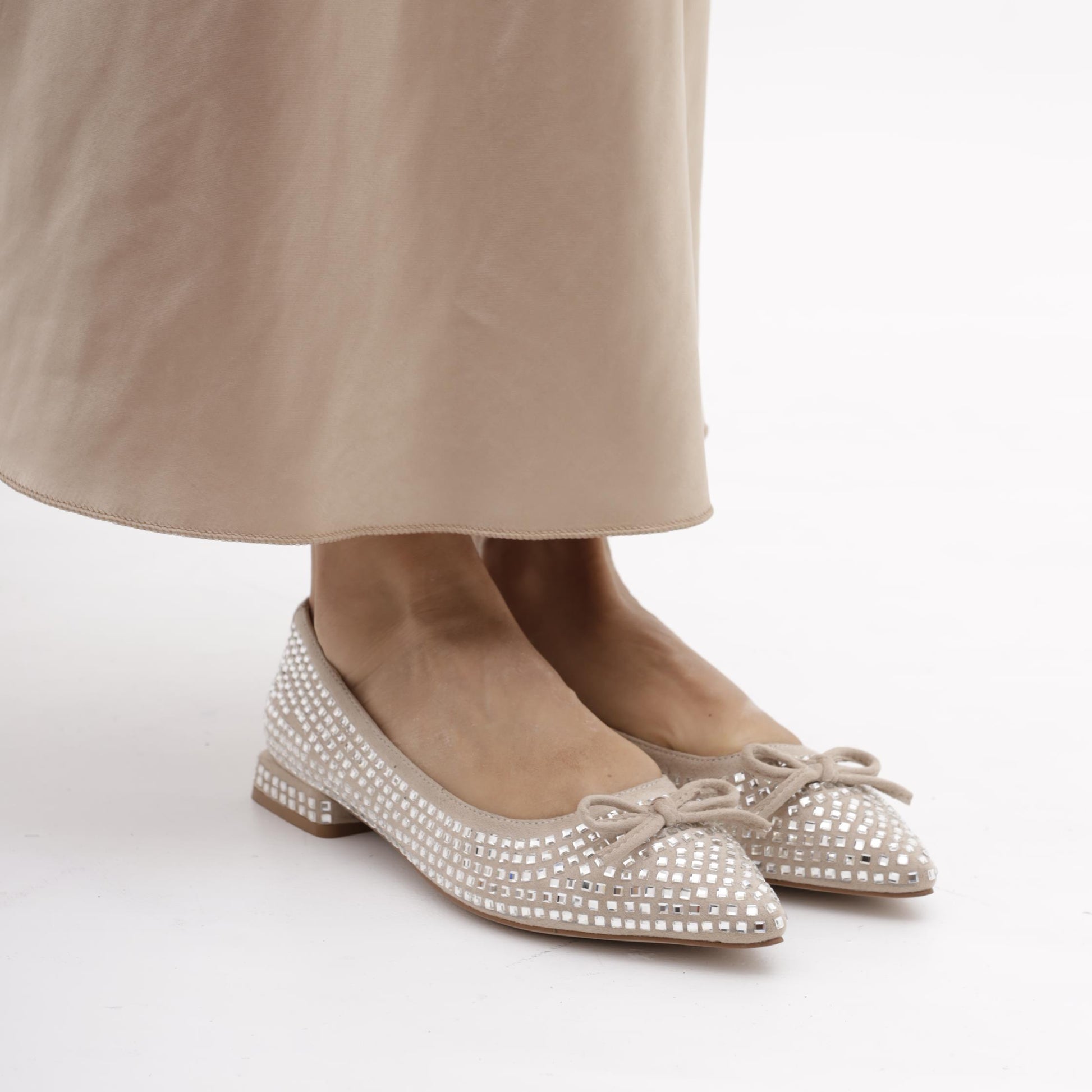 DECOLLETE' FLAT GLITTER TORTORA 