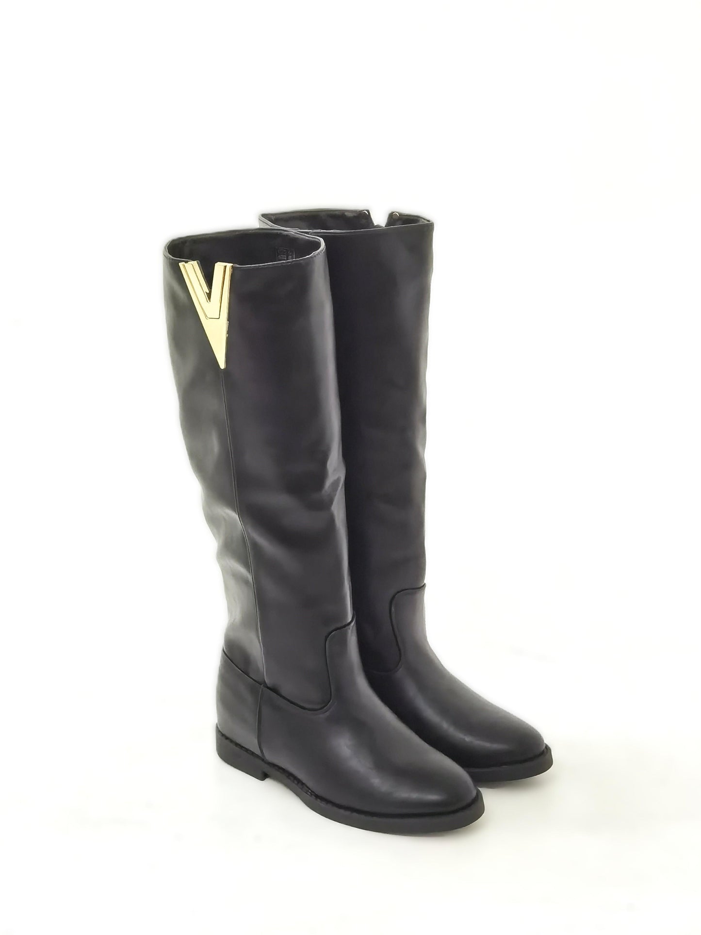 STIVALE ALTO DETTAGLIO V NERO LY81-7PUNE CHOCOLA