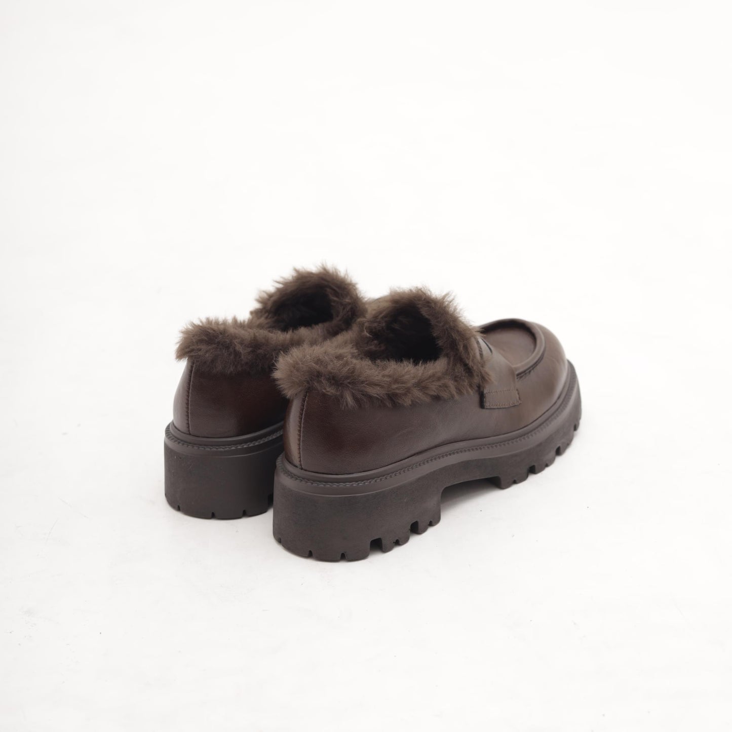MOCASSINO SUOLA ALTA FUR MARRONE 